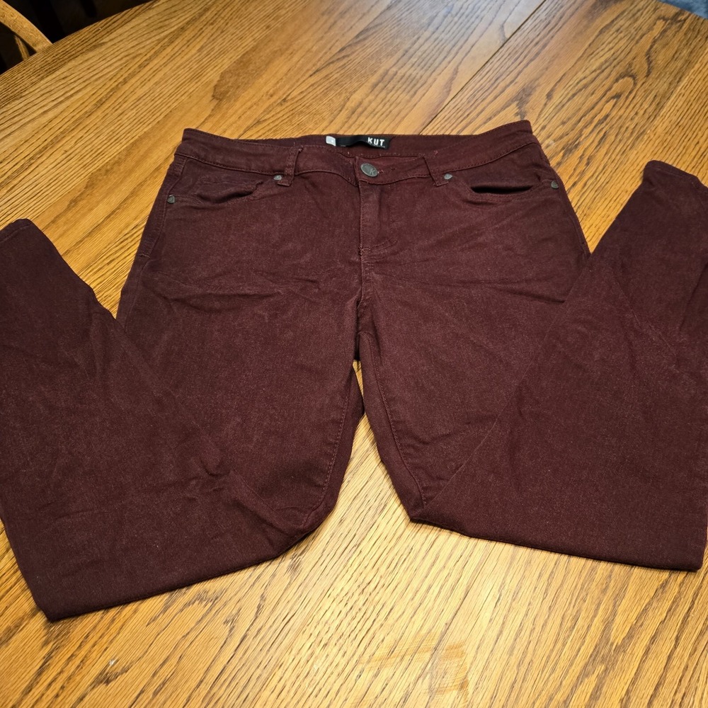 Kut from the Kloth Womens Donna Ankle Skinny Jeans Size 8 Eggplant EUC